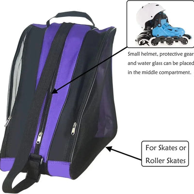 Accessories Large Capacity Roller Skate Bag Breathable Adjustable Straps Ice Skate Case roller skate backpack