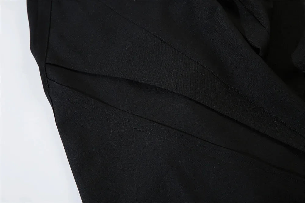 Spliced Wide Leg Pants Mens Solid Color Spring Summer Casual Streetwear Loose Wide Leg Trousers Men