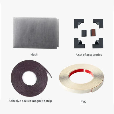 magnetic screen door mosquito net Magnetic Window Screen Tulle Mesh Stealth Customize DIY Mesh Curtain ,PVC accessory，magnetism