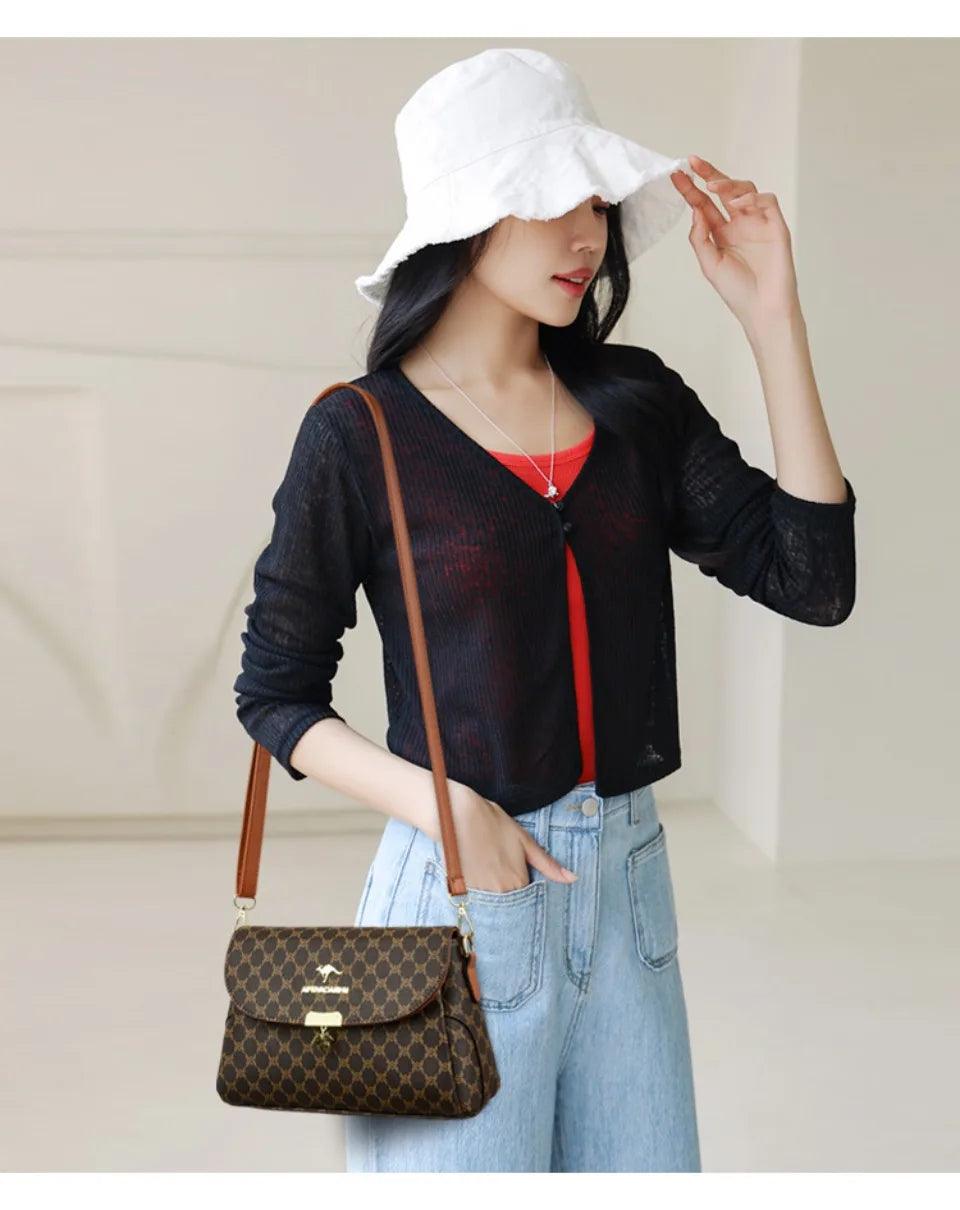 Genuine brand luxury handbags women bags designer women’s vintage monogram print handbag top-handle crossbody design
