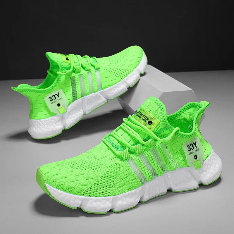 Breathable Mesh Men Shoes Trendy Lightweight Walking Flats Plus Size Male Tennis Sneakers Outdoor Running Fitness Shoes 2024