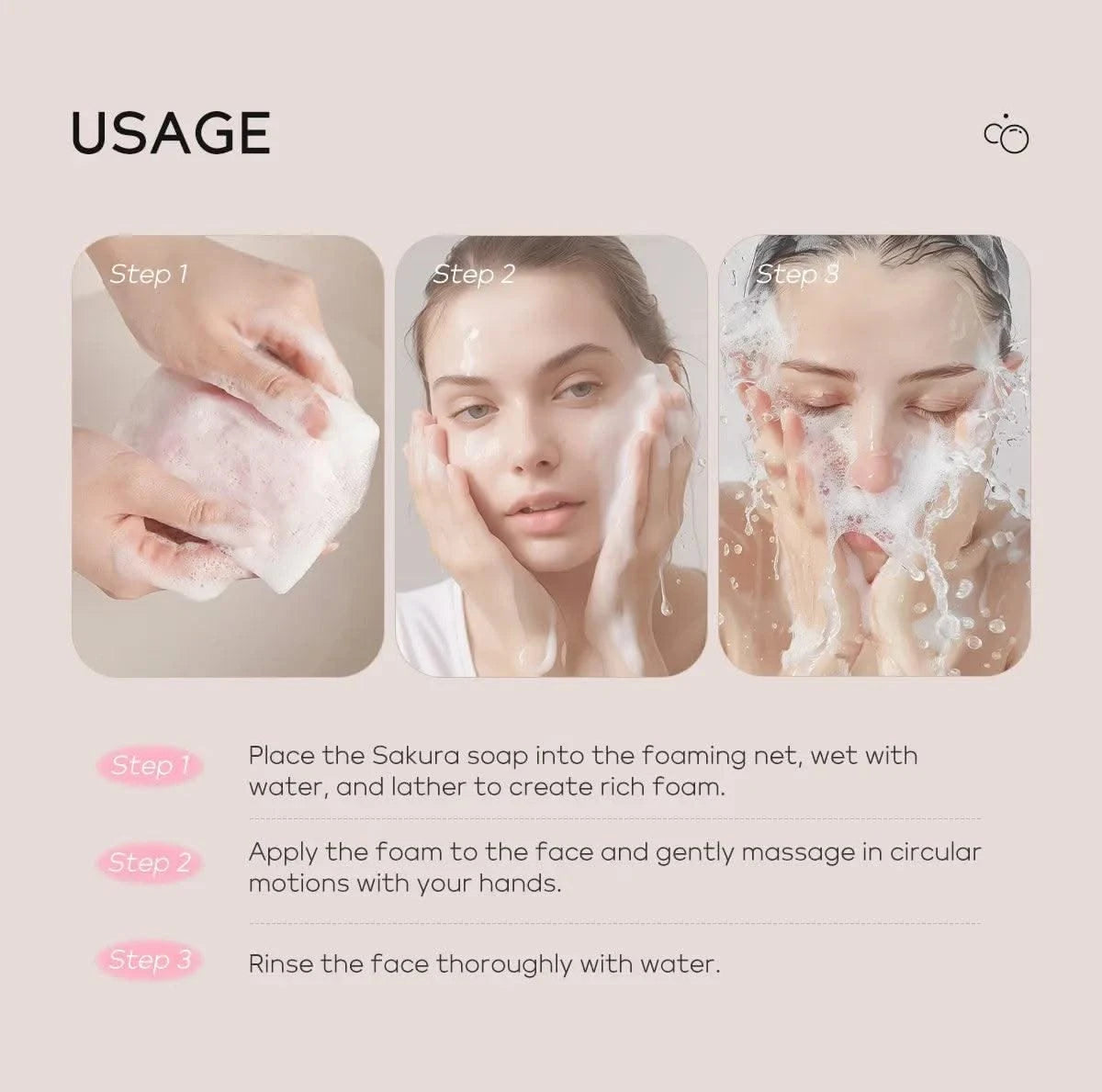 LAIKOU Sakura Facial  Body Whitening Soap Reduces Acne Dark Spot Deep Cleaning Cutin Brightening Skin 90g