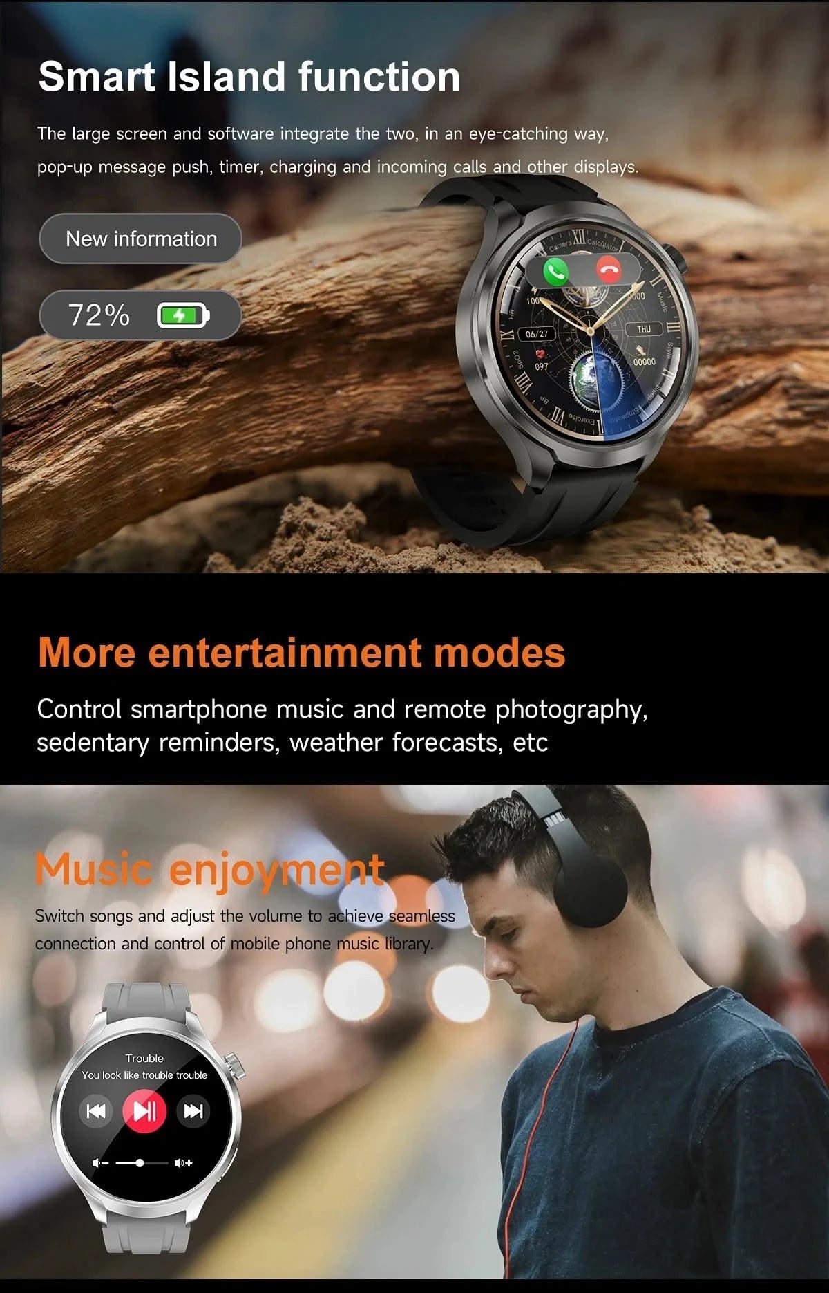 2025 New For HUAWEI High-end Sports Smart Bracelet Men GPS NFC 1.85 AMOLED Screen Compass Waterproof Bluetooth Call Smartwatches