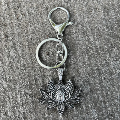 Nostalgia Mandala Yoga Keychain For Women Lotus Key Holder Accessories Buddhism Jewelry