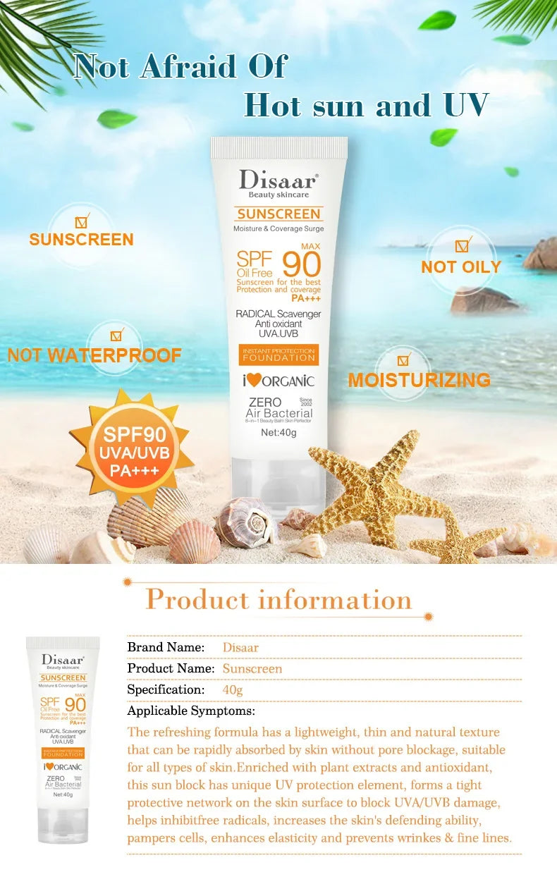 Facial Body Sunscreen Whitening Sun Cream Sunblock Skin Protective Cream Anti Sun Facial Protection Cream SPF 50/SPF 90