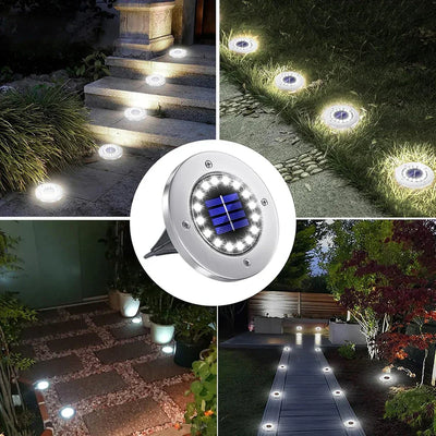 Outdoor Solar Landscape Lighting 16LEDs Solar Lawn Lights Waterproof For Garden Patio Pathway Yard Deck Driveway Walkway