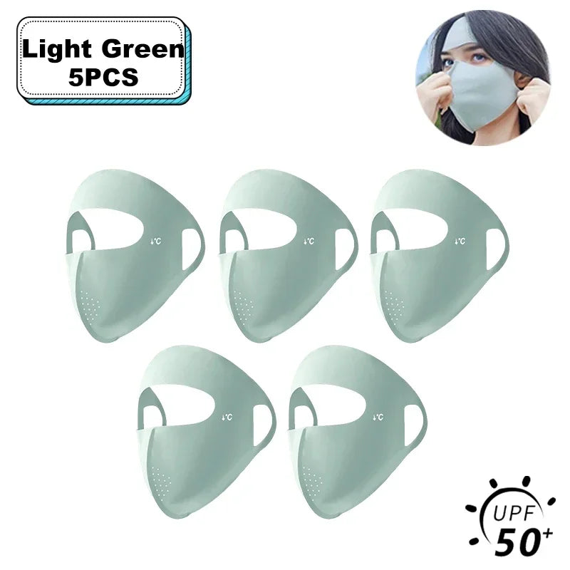 Women Full Face UV Protection Mask 3D Ice Silk Sunscreen Breathable Lightweight Summer Outdoor Sports Comfort Fit mask for men