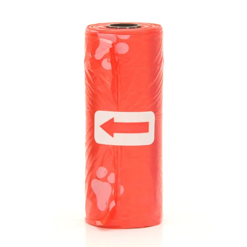 1 Roll Pet Poop Bags Disposable Dog Waste Bags Bulk Poop Bag Dispenser Bags with Paw Prints Garbage Bag - Elanique
