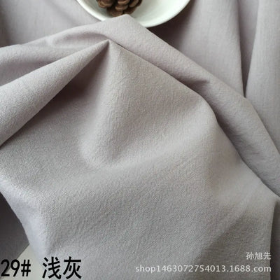 Cotton Linen Fabric Skin Texture Crepe By The Meter for Clothing Curtain Dress Shirt DIY Sewing Plain Textile Cloth Gray Soft