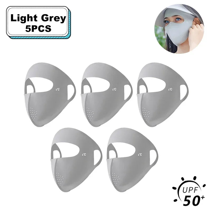 Women Full Face UV Protection Mask 3D Ice Silk Sunscreen Breathable Lightweight Summer Outdoor Sports Comfort Fit mask for men