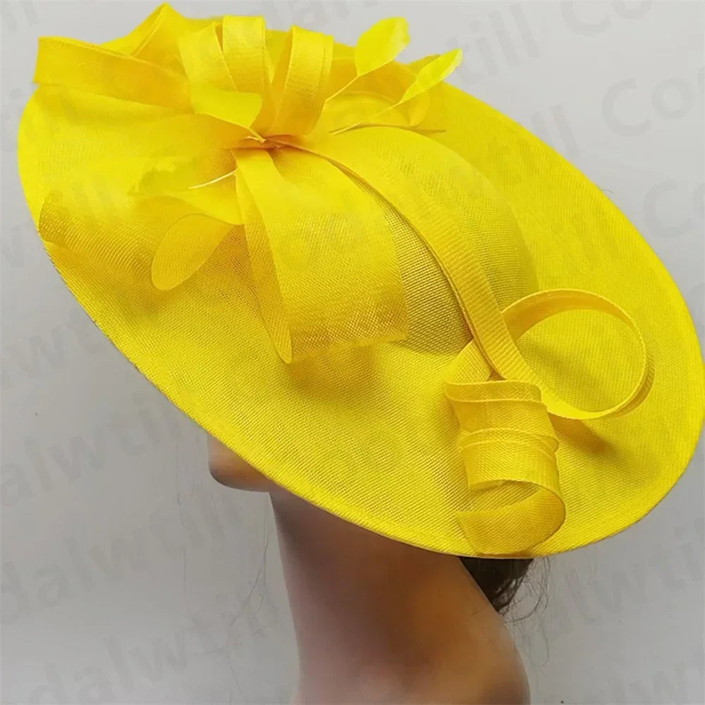 Royal Ascot Big Fascinators Hat Women Party Tea Fancy Millinery Cap Elegant Ladies Wedding Event Headpiece Headband Party Hats