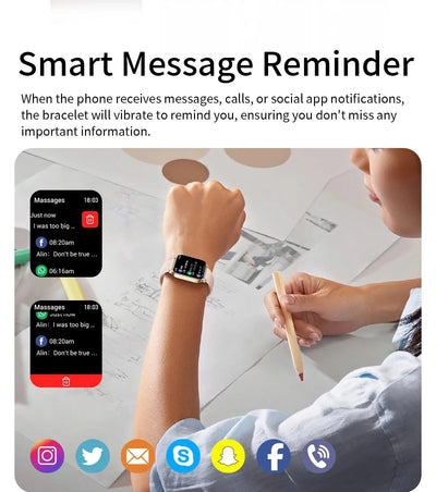 LIGE Fashion Smart Watch Women 1.85” HD Screen Custom Watch Face Women’s Health Monitor Watch Bluetooth Call Sports Smartwatches