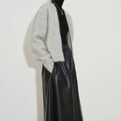 Grey Ladies Sweaters Winter Button V-neck Brown Knitted Top for Women Cardigan Crop Short Autumn 2025 Sale Economics Long Sleeve