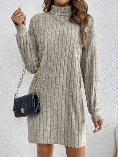 Women's Dress 2025 New Autumn And Winter Knitted Casual Long-sleeved High-neck Loose And Comfortable Women Dresses Streetwear