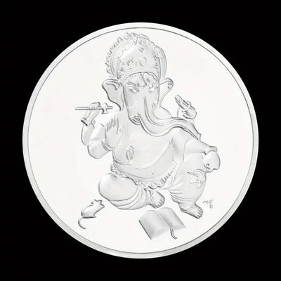 The Legend of Ganesha Collectible Souvenir Coin Basso-Relievo Silvery Plated Coin Hinduism Commemorative Coin