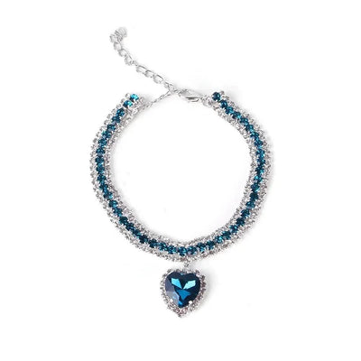 Rhinestone Pet Collars Sparkling 3 Rows Crystal Diamond Cat Small Dog Wedding Collar Puppy Girl Bling Necklace Pendant Jewelry