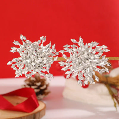 Statement Metal Flower Tassel Earrings Women Party Accessories 2025 Temperament Geometric Beaded Stud Earrings Christmas Jewelry