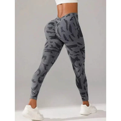 Women V-waist Printed Seamless Leggings