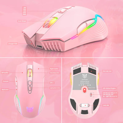 ONIKUMA CW905 Wired Gaming Mouse 6 Levels Adjustable DPl 7 Programmable Buttons 7 RGB Lighting Modes Ergonomic Mice for Pc Gamer