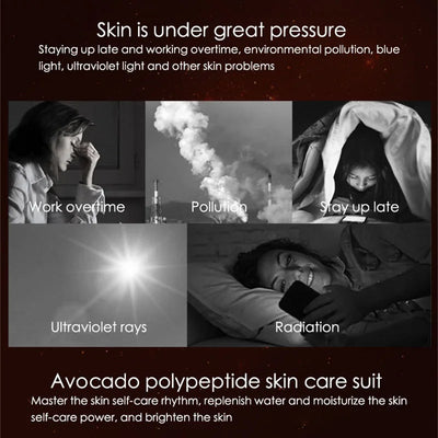 5pcs/Set IMAGES Avocado Skin Care Sets Facial Moisturizing Face Cream Serum Facial Cleanser Eye Cream Skin Care Products