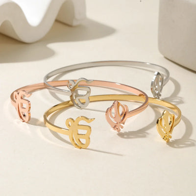 Punjabi Sikh Gold Bracelet God Unique Symbol 18k Stainless Steel Believer Faith Master Unique Symbol Religious Jewelry Souvenir