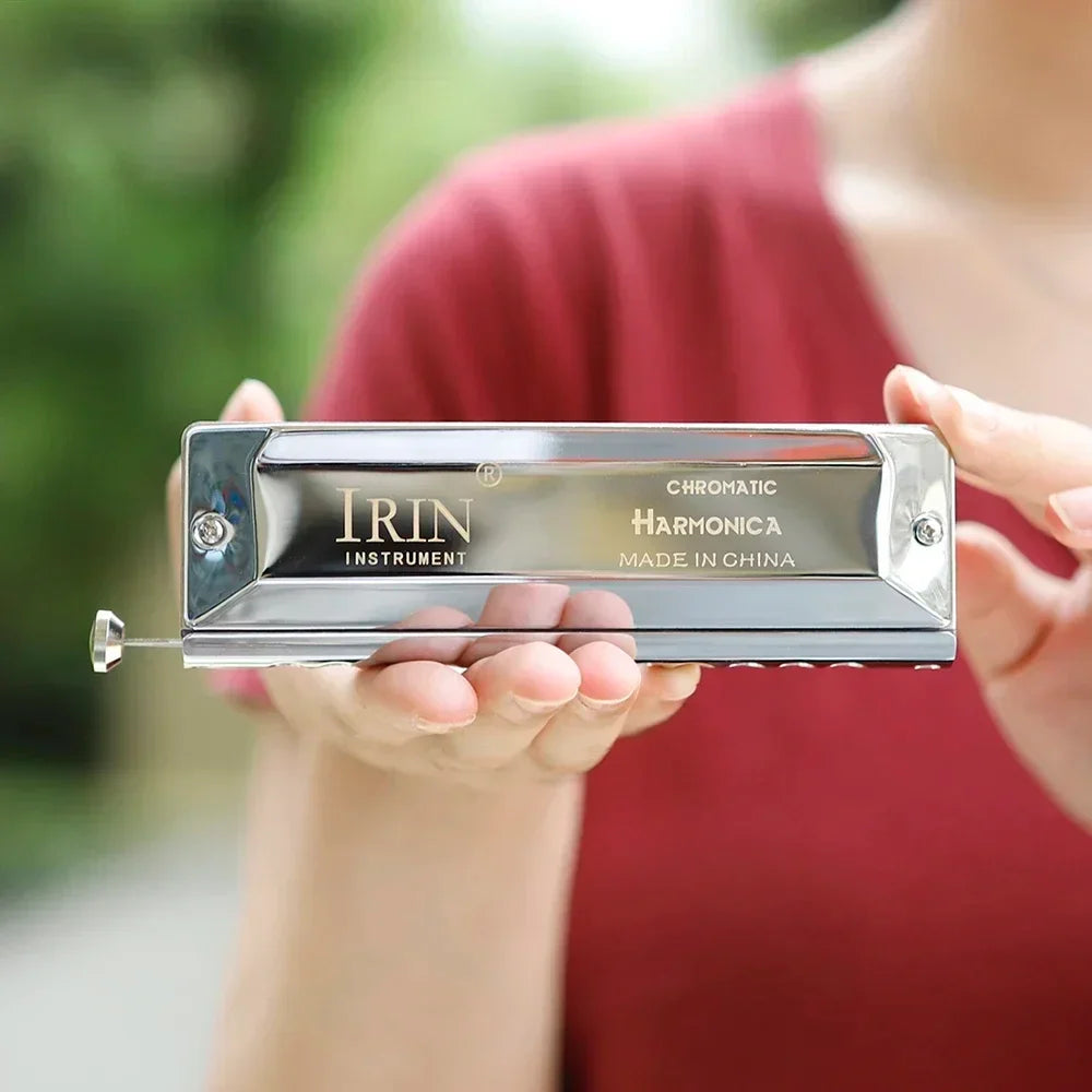 IRIN 12 Hole 48 Tone Harmonica Half Scale Harmonica Tones Semitones Switch Professional Woodwind Music Instrument Accessories