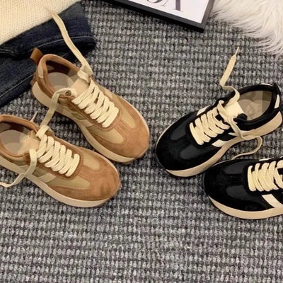 Women Sneakers Fashion Designer Platform Shoe Height Increasing Casual Sport Shoes for Women Lace Up Vulcanize Shoes Tenis Mujer