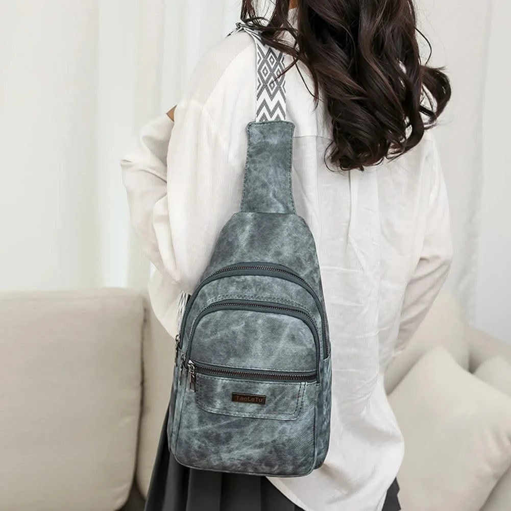 Women Men PU Leather Shoulder Bag Fashion Sling Crossbody Bag