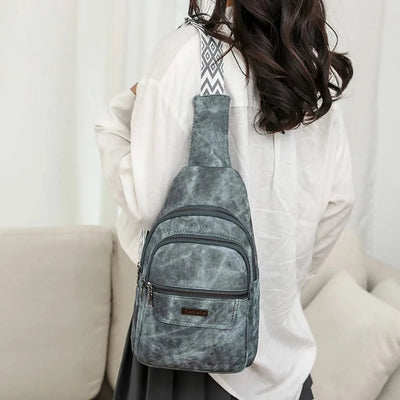 Women Men PU Leather Shoulder Bag Fashion Sling Crossbody Bag