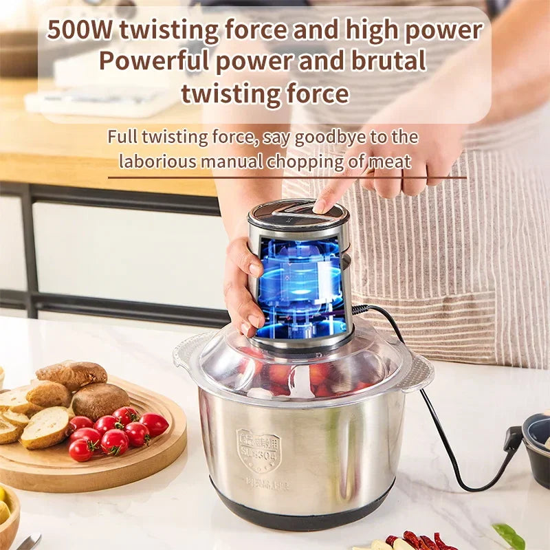 5L Electric Food Chopper Vegetable Chopper Small Food Processor Meat Grinder Mixer Electric Dicer Baby Food Processor