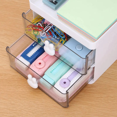 Small Desk Organizer With Drawer, Office Desktop Storage Box, Makeup Organizer, Business Card/Pen/Pencil/Mobile Phone/Stationery