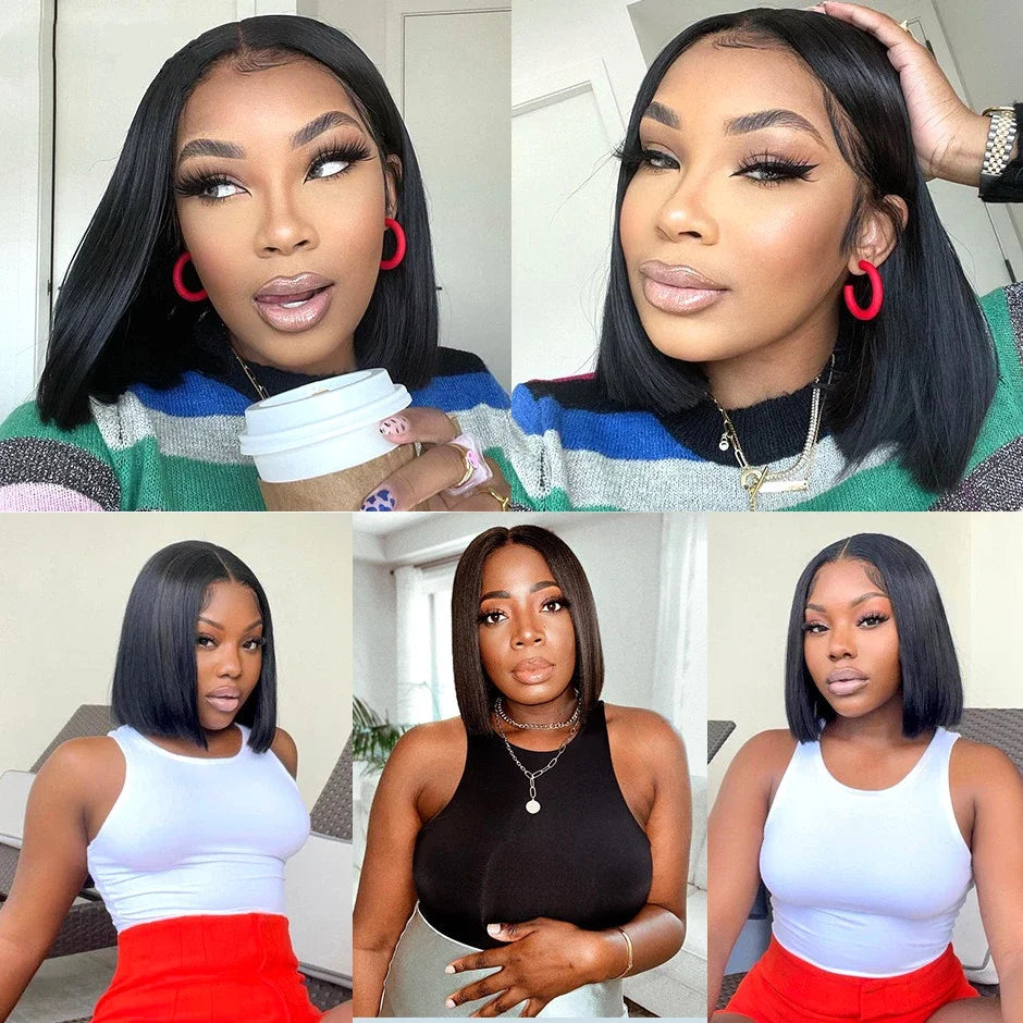 Straight short Bob U Part Human Hair Wigs For Women U Shape Brazilian Human Hair Wig No Leave Out Full Machine Made Wig