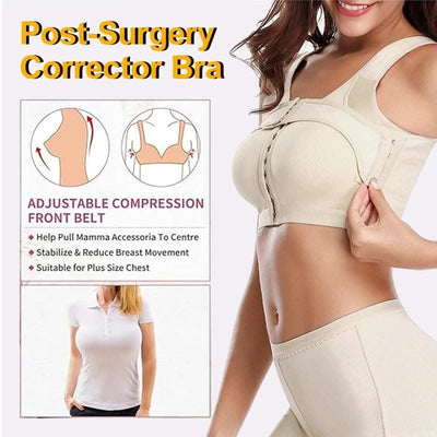 Dimmkof Front Buckle Closure Compression Bras Women's Adjustable Strap Posture Corrector Bras with Breast Support Band Shapewear