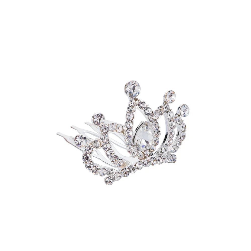 Fashion Women Mini Hairpin Hairclip Headpieces Princess Hair Jewelry Tiara Crown Hair Comb Crystal Rhinestone Flower
