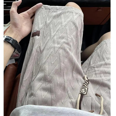 M-XXXXXL Plus Men's 2025 Summer Jacquard Shorts - Trendy 5-Inch Couple's Casual Shorts with Streetwear Style & Breathable Fabric