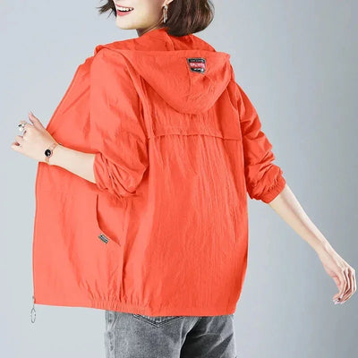 2025 New Fashion Summer Sun Protection Clothing Women Hooded Short Breathable Loose Print Thin Casual Sun Jackets Female Coats