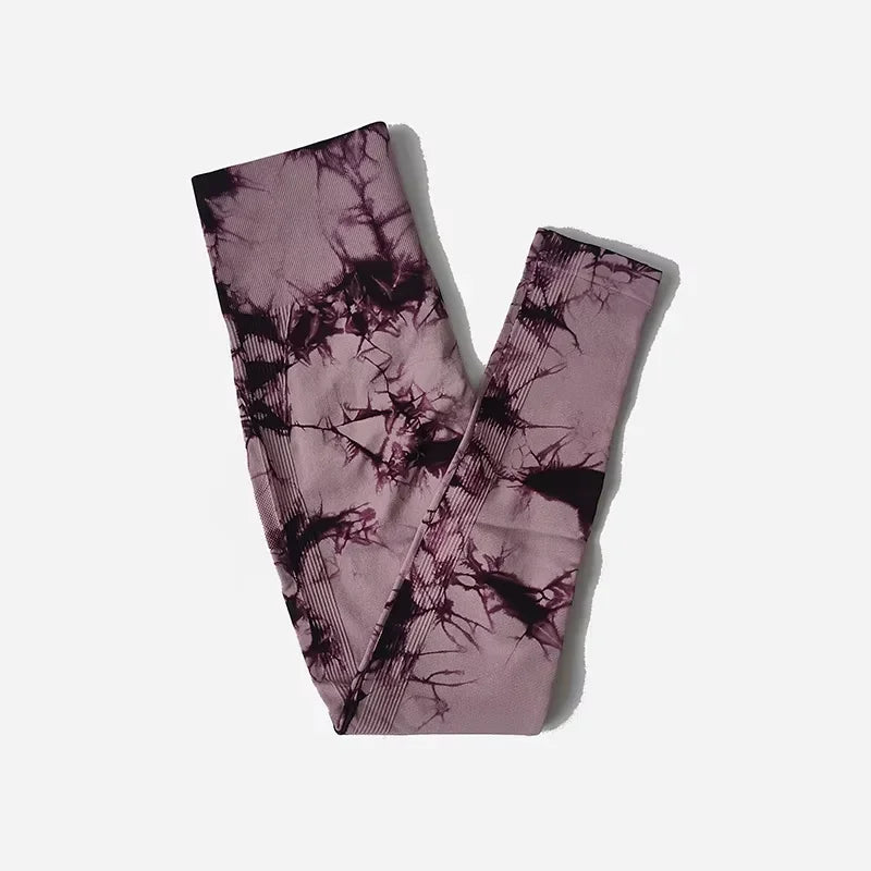 Tie Dye Seamless Leggings For Women High Waist