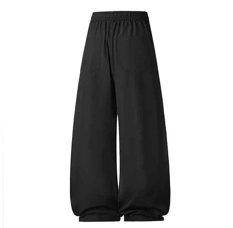 Men's Wide Pants Oversize Sports Streetwear Solid Color Sweatpants Summer Male Breathable Loose Trousers Streetwear Jogger Pants