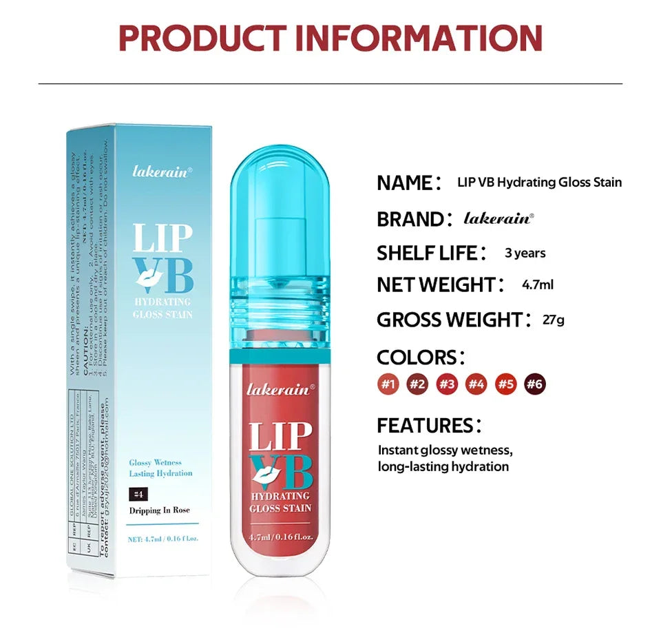 Lip Stain Lip Vb Hydrating Gloss Long-Lasting 12Hr Hydration Vanilla Flavor Moisturize Nourish Soothe Lips Instant Glossy Lipss