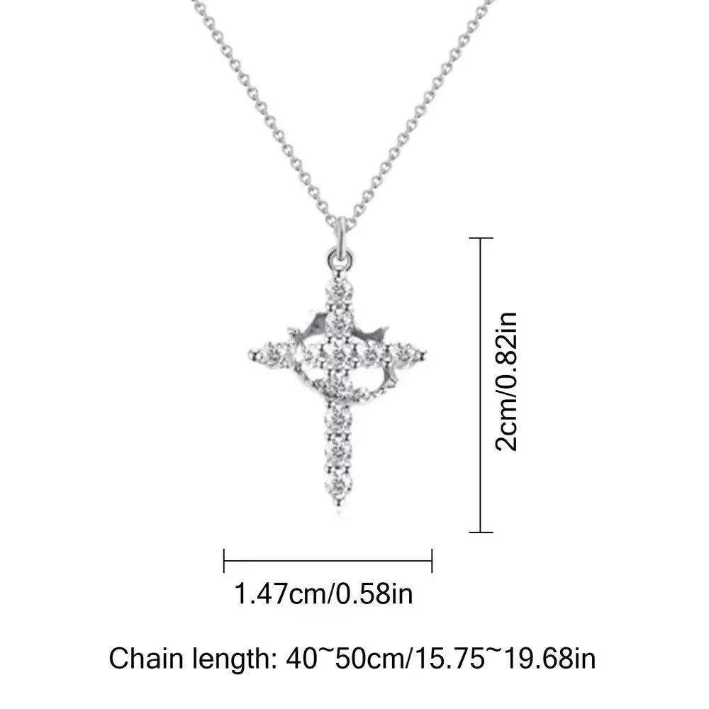 Religious cross Jewelry Neck Chain Christian Necklace Copper Religious Necklace Christian Crown Necklace Pendant For Women Men
