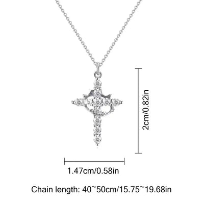 Religious cross Jewelry Neck Chain Christian Necklace Copper Religious Necklace Christian Crown Necklace Pendant For Women Men
