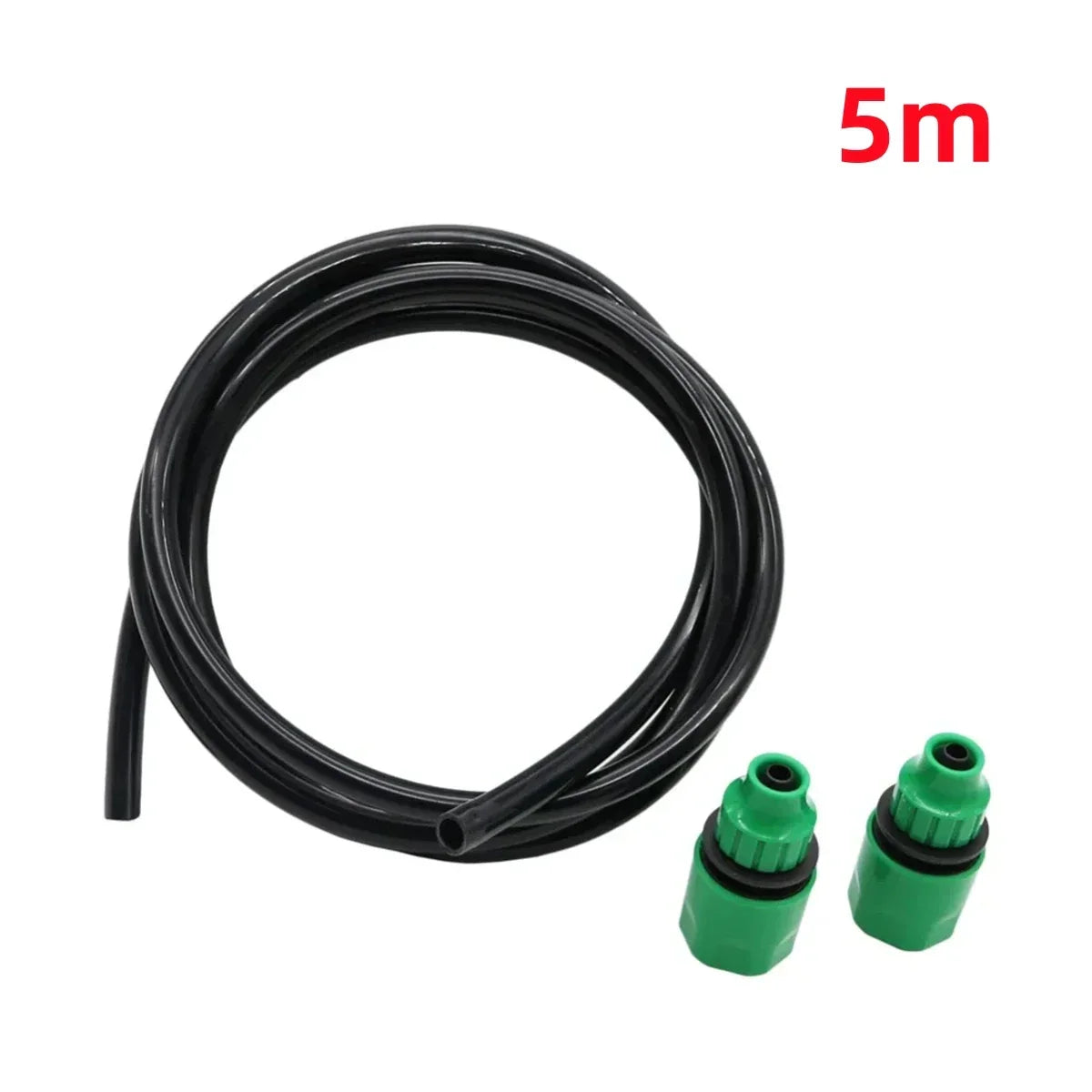 Garden Irrigation Black Hose Gardening Watering Hose 8/11 mm Flexible Water Pipe 5m/10m/20m 3/8" Pipe with Quick Connector 1 Set