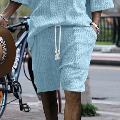 2024 Summer New Shorts Men's High Quality Cotton Jacquard Process Loose Straight Leg Casual Sports Pants Free Shipping