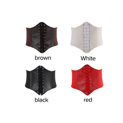 Women's Corset Body Shapewear Sexy Wide Leather Belt Cummerbunds Strap Belts for Women High Waist Slimming Corsets and Bustiers