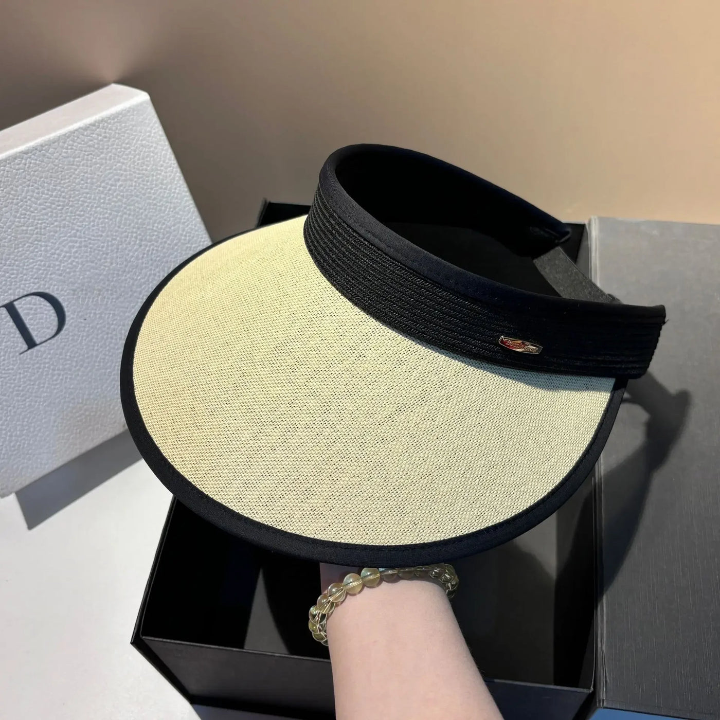 Luxury Panama Sunscreen Sun Hats for Women Big Brim Straw Hat UV Protection Adjustable Sports Summer Tennis Golf Empty Top Hat