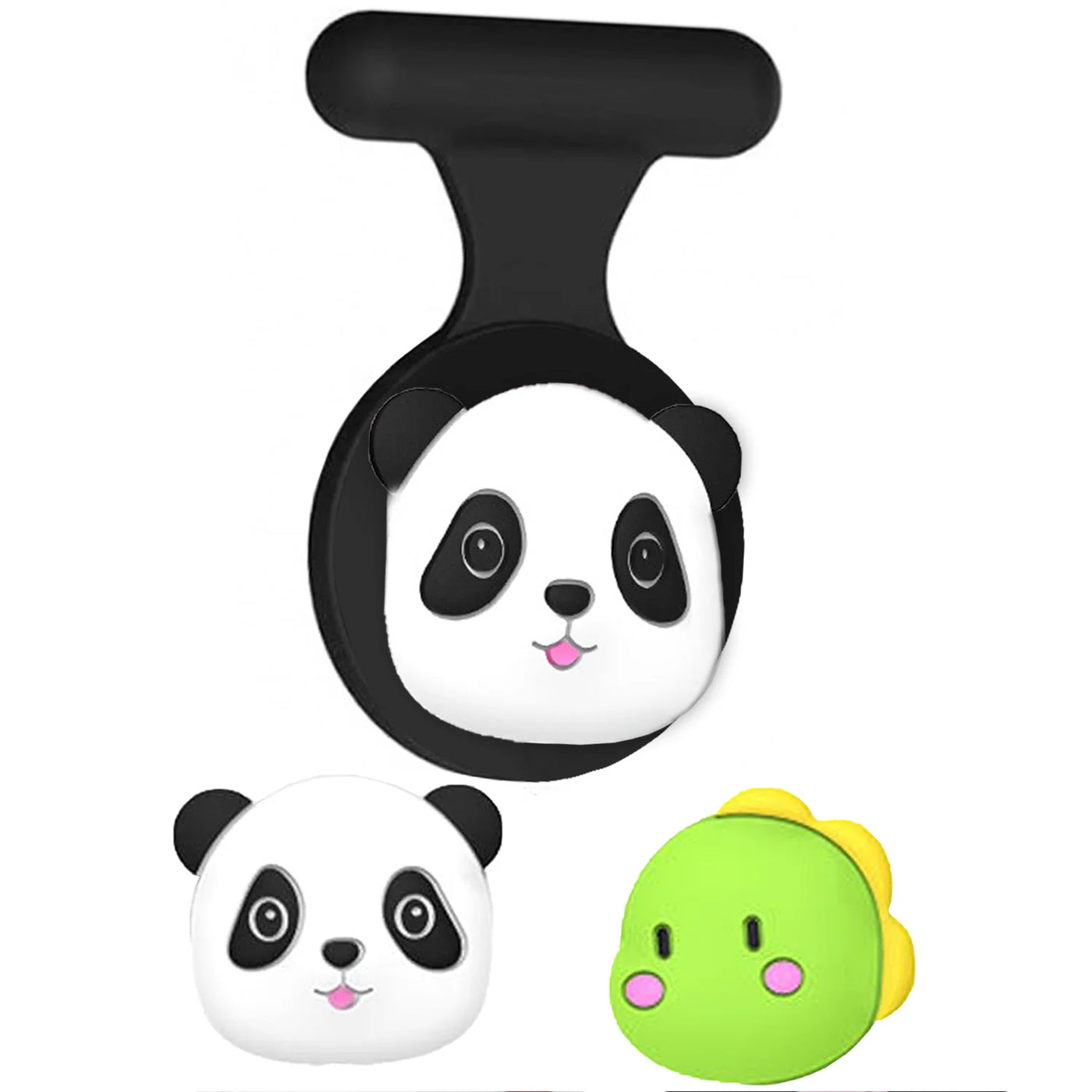 Cute panda silicone earphone case with AirTag holder for kids accessories