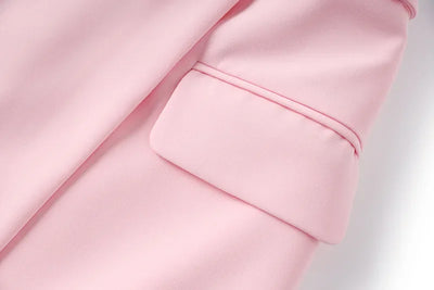 New Arrival Elegant Style Lady Office Work Suit Double-breasted Long Sleeve Fitted Blazer A-line Pencil Mini Skirt Women 2Pcs