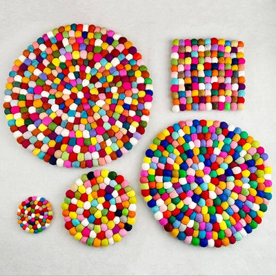 Wool Felt Singing Bowl Mat Handmade Colorful Sound Bowl Accessories Circular Musical Instrument Mats Square Seat Cushions