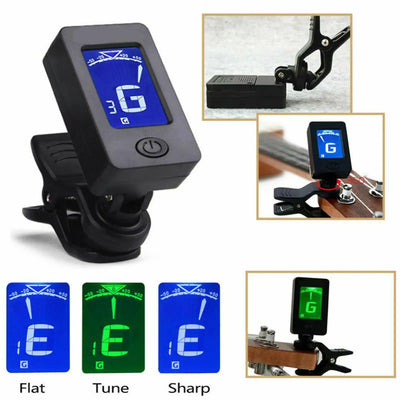 Guitar Tuner For All Instruments Clip On Electronic Tuner For Guitar Bass Ukulele Violin Mandolin Banjo Digital Guitar Tuner