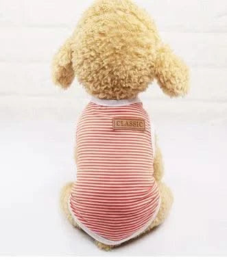 Summer Pet Dog Clothes Cotton Striped Vest t shirt Dog Clothing for Dogs Puppy Outfit shirt Small Pet chihuahua Clothes 25S2